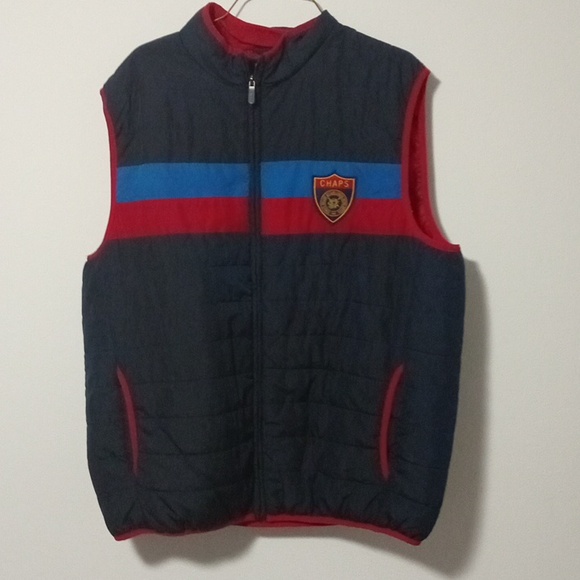 Mens Chaps Winter Puffer Vest XL.Blue Red - Picture 1 of 5